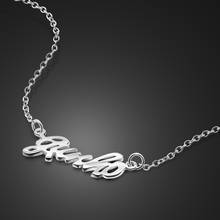 New women's 925 silver necklace classic letter pendant necklace Solid silver rolo chain 45CM birthday gift for girlfriend Collie 2024 - buy cheap