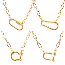 100% Stainless Steel Spiral Buckle Carabiner Necklace Gold/Silver Color Metal Chunky Chain Clasp Choker 2024 - buy cheap