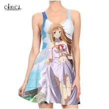 CLOOCL-vestido con estampado 3D de Sword Art para mujer, ropa Sexy informal, de Anime japonés, para fiesta de verano 2024 - compra barato