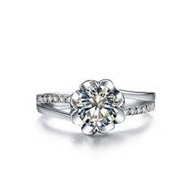 Обручальное кольцо для женщин, 1 карат, 6,5 мм, D-цвет, муассанит кольцо с бриллиантами платина, 950 2024 - купить недорого