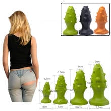 2020 New Super Soft Spines Huge Green Butt Plug With Thorn Soft Anal Dildo Big Butt Plug Adult Anal Sex Toys For Men Women 2024 - buy cheap