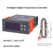 10A AC220V 2200W Digital Temperature Controller Thermostat Thermoregulator Incubator Thermocouple -99~400℃/-146.2~752℉ + Sensor 2024 - buy cheap