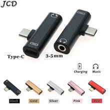 JCD 2PCS 2 In 1 Type C To 3.5mm Jack Earphone Charging Converter USB Type-C Audio Adapter for Xiaomi 6 Huawei P10 Mate 20 Phones 2024 - buy cheap