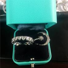 Chucong anel de compromisso de noivado feminino, anel de prata esterlina real 925 cz promessa casamento para mulheres joias de festa de noiva 2024 - compre barato