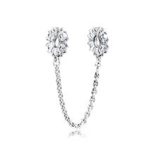 Ckk claro encantos de corrente de segurança 925 original ajuste pandora pulseira de prata esterlina charme contas para fazer jóias grânulo berloque 2024 - compre barato