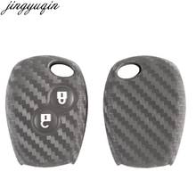 Jingyuqin Carbon Silicone Key Cover For Renault Kangoo DACIA Scenic Megane Sandero Captur Twingo Modus 2BTN Car Remote Key Case 2024 - buy cheap