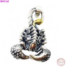 BOCAI Real S925 Sterling Silver Pendant 2022 New Fashion Scorpion Six Syllable Mantra Hanging Ornaments Pure Argnetum Jewelry 2024 - buy cheap