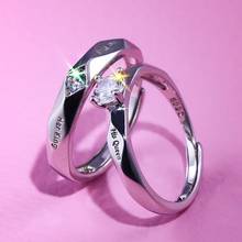 Fashion Her King His Queen Couple Wedding Rings For Women Men Rhinestone Engagement Bands Valentine's Day Gift Jewelry 2020 2024 - buy cheap