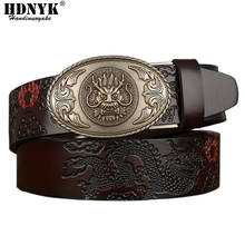 New Style Automatic Buckle Strap Genuine Leather Dragon Pattern Belt for Men Hot Ceinture Men Belts Luxury Designer High Quality 2024 - buy cheap