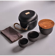 Free shipping Kung Fu Tea Cup ceramic teapots gaiwan teacups chinese teaware portable travel tea sets with travel bag 2024 - buy cheap