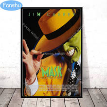 Hot The Mask Classic Movie Poster Jim Carrey Canvas Painting Posters and Prints Wall Art Picture for Living Room Home Decor 2024 - buy cheap