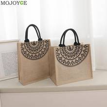 Travel Shoulder Shopping Bag Simple Cotton Linen Handbag Women Ethnic Style Tote Popular Simple Female Daily Bag 2024 - buy cheap
