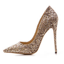 Minan Ser New 12CM high, pointed, stylish and sexy sequined wedding shoes in multiple colors and sizes US 5-10.5 2024 - buy cheap