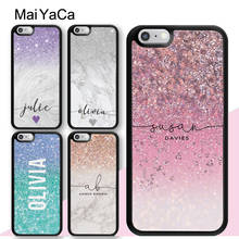 Personalised Initials Glitter Ombre Sparkly Name Case For iPhone 13 12 Pro Max mini 11 Pro Max XS X XR 6S 7 8 Plus SE 2020 Coque 2024 - buy cheap