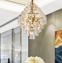 Light luxury crystal round luxury atmosphere dining room restaurant art chandelier post modern minimalist living room villa lamp 2024 - buy cheap