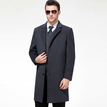 New Men Woolen Overcoat Long Suit Collar Slim Windbreaker Casual Single Breasted Thick Coat Jacket Plus Size M L XL XXL 3XL 4XL 2024 - buy cheap