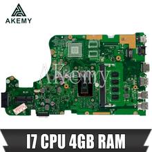 Akemy X555LD материнская плата для ноутбука ASUS X555LA X555LD X555LF X555LJ X555L X555 тест оригинальная материнская плата 4GB-RAM I7-CPU 2024 - купить недорого