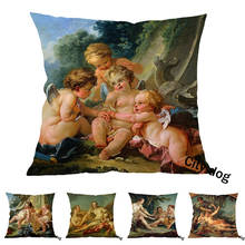 Famous French painter Francois Boucher paintings  European court painting sofa 45*45cm square  pillow Cushion cover 2024 - buy cheap