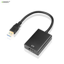 Kebidu портативный аудио видео адаптер конвертер Кабель USB 3,0 к HDMI-совместим с Windows 7/8/10 ПК 2024 - купить недорого