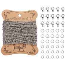 DIY Jewelry Set with 304 Stainless Steel Pendants and Cable Chains for Iron Cable Chain Bracelet Necklace Making 2024 - buy cheap