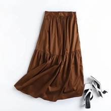 Withered faldas mujer moda 2020 england style vintage cascading high waist loose casual Asymmetry skirt women long skirts womens 2024 - buy cheap