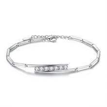 Modaone nova moda 925 jóias de prata esterlina luxo simples zircão feminino pulseiras & bangles pulseira 2024 - compre barato