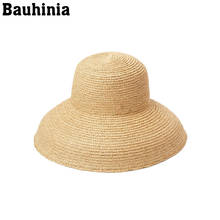 Bauhinia новая популярная Солнцезащитная шляпа в форме лампы для женщин с большими Широкими Полями Летняя Пляжная женская соломенная шляпа с высоким берцем 2024 - купить недорого
