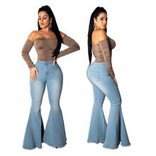 2020 Spring Ladies New High Waist Flare Jeans Wide Leg Jeans For Women Denim Skinny Womans Jeans Female Plus Size XXL Jeans Mom 2024 - buy cheap