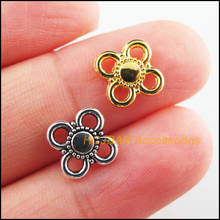 60Pcs Retro Tibetan Silver Tone Gold Color Flower Clover Charms Connectors 9mm 2024 - buy cheap