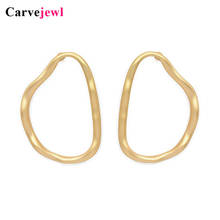 Carvejewl big stud earrings irregular round circle simple metal earrings for women girl jewelry unique fashion European earrings 2024 - buy cheap