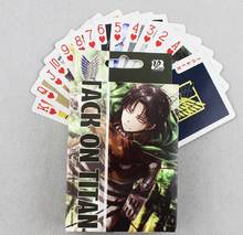 Anime Attack on Titan Cosplay Board Game Playing Cards Levi Tanjirou Poker Cards Collection Gifts Family party entertainment Toy 2024 - buy cheap