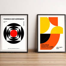 Conjunto de 2 bauhaus retro poster-download instantâneo-arte moderna poster arte forma mínima cartaz-descarga digital 2024 - compre barato