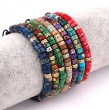 New Fashion High Quality Natural Stone Imperial Stone Bohemia Style Beaded Bracelet For Women Lady 2024 - compre barato