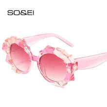 SO & EI-gafas de sol redondas irregulares para hombre y mujer, lentes de sol de estilo Vintage con diamantes de imitación, con protección UV400, coloridas 2024 - compra barato