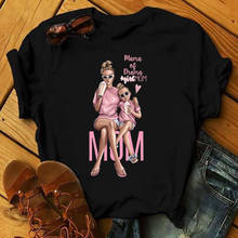 Zogankin camiseta feminina mãe e amor de mãe, camiseta preta estampada para garotas, harajuku, mamãe, tops, camisetas femininas 2024 - compre barato