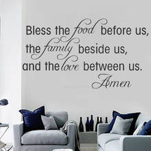 Bless The Food Before Us Love Between Us Wall Sticker Vinyl Family Dining Room Amen God Quote Decor Kitchen Art Wallpaper CN156 2024 - buy cheap