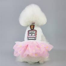 Летняя одежда для домашних животных, свадебное газовое платье для собаки, юбка для принцессы с изображением щенка, кота, одежда для Йоркских чихуахуа, платья XS-XL 2024 - купить недорого