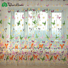 1 PCS Butterfly Print Sheer Window Panel Curtains Room Divider New Arrive Best Discount Bedroom Kitchen Panel Draperies Blinds 2024 - buy cheap