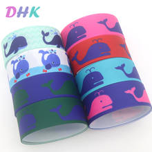 DHK 7/8'' 5yards whale sea animals Printed Grosgrain Ribbon Accessory Hairbow Headwear Decoration DIY Wholesale OEM C1810 2024 - buy cheap