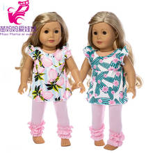 18 inch Doll clothes Baby Doll clothes set 18" girl doll pink flower shirt and pants baby girl gift 2024 - buy cheap