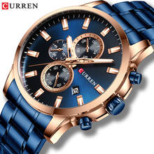 CURREN Luxury Brand Sports Quartz Watches Men Watch with Luminous Hands Chronograph Auto Date Fashion Stainless Steel Wristwatch 2024 - buy cheap