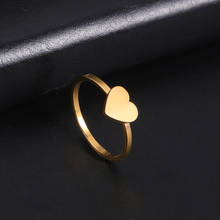 COOLTIME Small Heart Love Couple Rings Stainless Steel Ring Engagement Wedding Gift for Women Men Girlfriend Fashion Jewelry 2024 - buy cheap