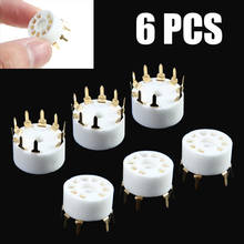 6pcs Gold-Plated 9Pin PCB Mount Ceramic Audio Tube Socket DIY HiFi Amplifier For ECC83/EL84/6922/12AX7/12AU7/12AT7 2024 - buy cheap