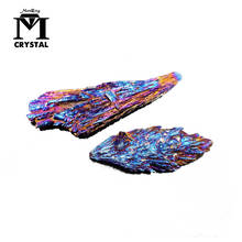 Natural Colour Black Tourmaline Stone Electroplating Blue Tourmaline Quartz Crystal Cluster Mineral Specimen Healing 2024 - buy cheap
