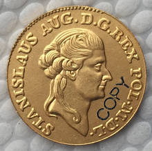 Copia de moneda de Polonia 1 Dukat 1789, chapado en oro de 24 K, 21mm 2024 - compra barato