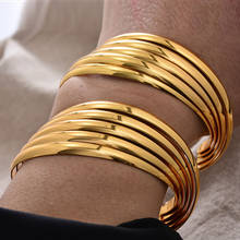 Luxury 24K Top Quality Dubai Gold Color Bangles for Women Girls Wife Bride Bangles Bracelets Jewelry Gift Not Can Open 2024 - buy cheap