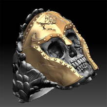 Máscara de calavera creativa para hombre, anillo de joyería de fiesta de hip hop retro, dos tonos, estilo punk, exagerada, moda popular, venta al por mayor 2024 - compra barato