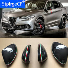 For Alfa Romeo Giulia 952 Stelvio 949 2016-2019 Accessories 100% Real Carbon Fiber Side Mirror Cover Cap Replacement Caps Shell 2024 - buy cheap
