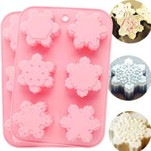 Silicone Soap Molds Snowflakes Handmade Loaf Baking Mould Cake Pan Biscuit Ice Cube Tray for Craft Candlle Mold Pudding Making 2024 - buy cheap