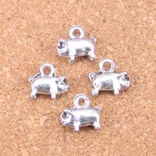 16 pçs encantos adorável porco 11x11x4mm pingentes antigos, vintage tibetano jóias de prata, diy para pulseira colar 2024 - compre barato